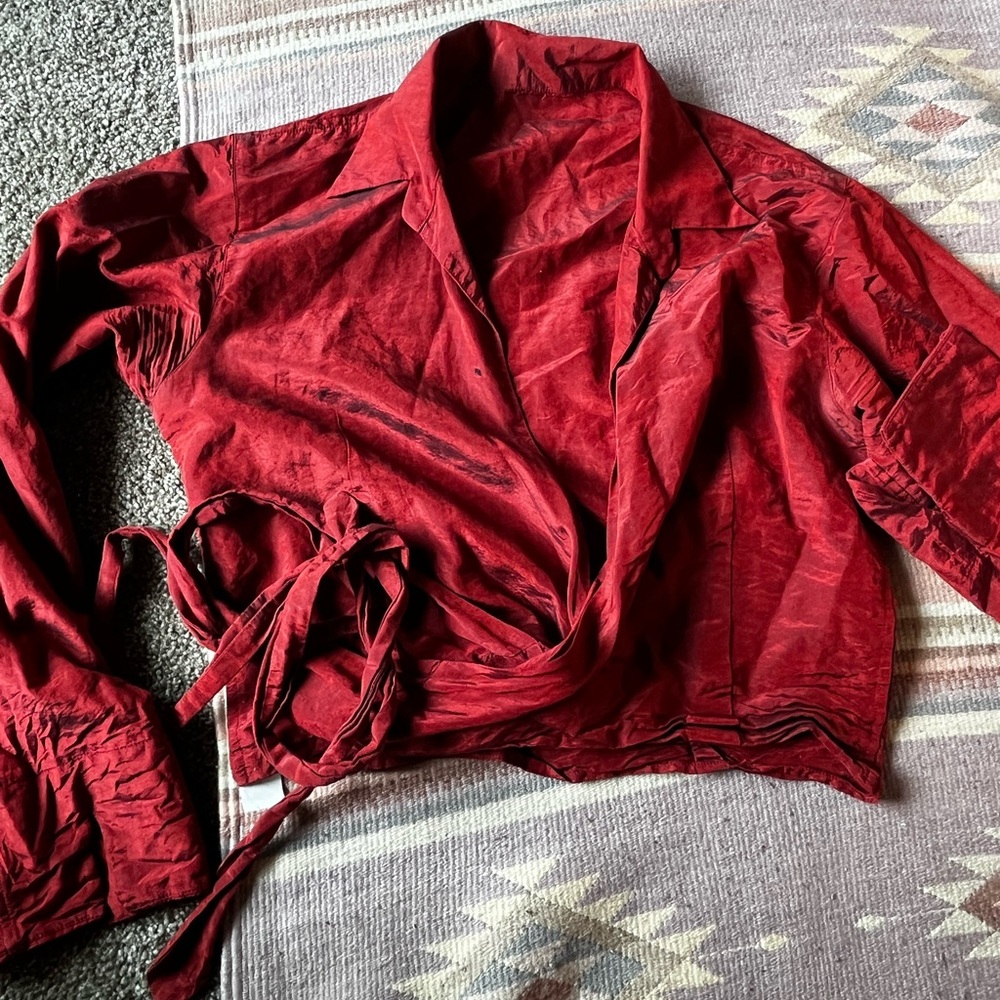 Silk wrap shirt